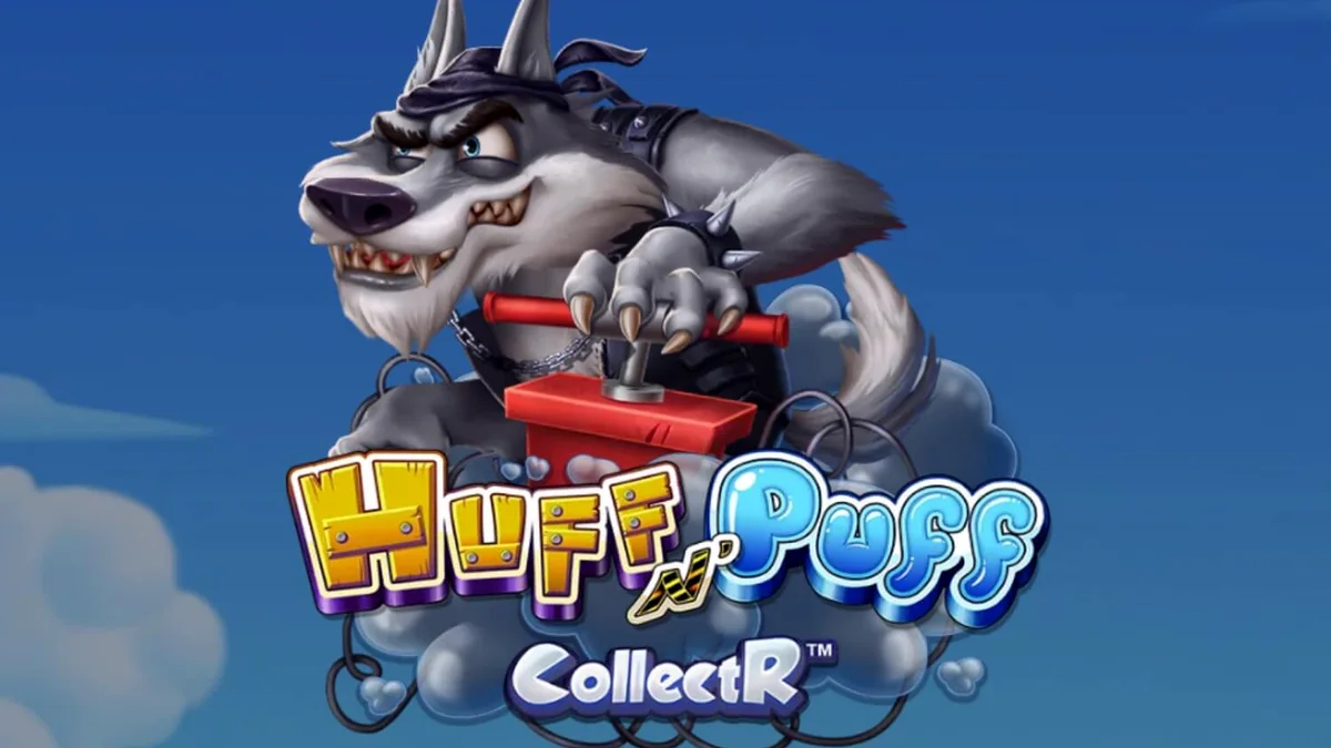 Visual karakter babi pekerja dalam slot Huff n Puff CollectR